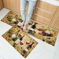 Wine Kitchen Rugs 2 Piece Retro Kitchen Mat Set Cushioned Anti Fatigue Mat for Kitchen Floor