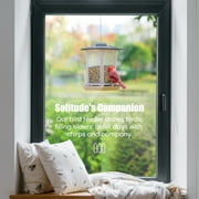 MrCrafts Solar Bird Feeder for Outdoors 2 Pack - Attract Cardinals & Wild birds - Garden Decor Gift for Women