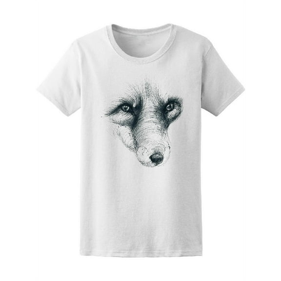Fox Nose Drawing Art T-Shirt Women -Image by Shutterstock, Female Large