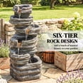 thumbnail image 4 of Outsunny Outdoor 6-Tier Water Fountain, Waterfall Fountain with LED Lights, 4 of 10