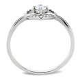 thumbnail image 3 of Womens Silver Rings High polished (no plating) 316L Stainless Steel Ring with AAA Grade CZ in Clear DA106, 3 of 5