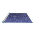 thumbnail image 2 of Ahgly Company Machine Washable Indoor Round Medallion Blue Traditional Area Rugs, 6' Round, 2 of 4