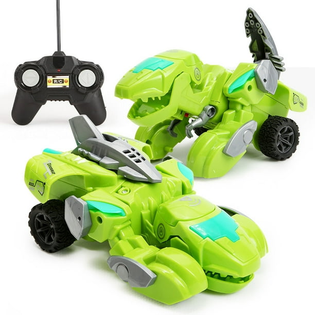 Coche Led De Dinosaurio Transformador Con Luz Led De Control Remoto Y Coches Transformadores De Dinosaurio De Música Para Niños Eigraketly FN003182-01