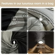 Lanco Elegant Black and Silver Comforter Set, 15 Piece Room-in-A-Bag, Queen Size , Striped Jacquard Bedding Set, All Season, Matching Decorative Pillows, Pillow Sham , Curtains