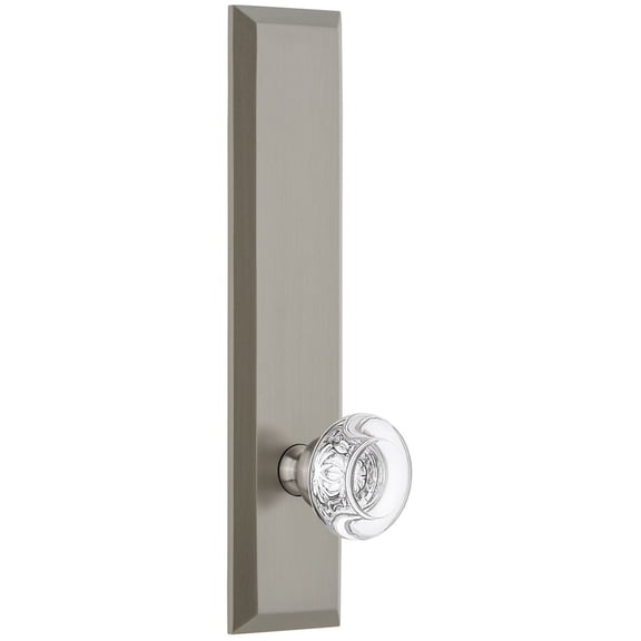 Grandeur Favbor_Tp_Prv_234_Lh Fifth Avenue Solid Brass Rose Left Handed Tall Plate Privacy