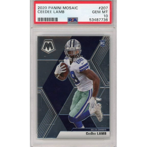 Graded 2020 Panini Mosaic CeeDee Lamb #207 Rookie RC Football Card PSA 10 Gem Mint