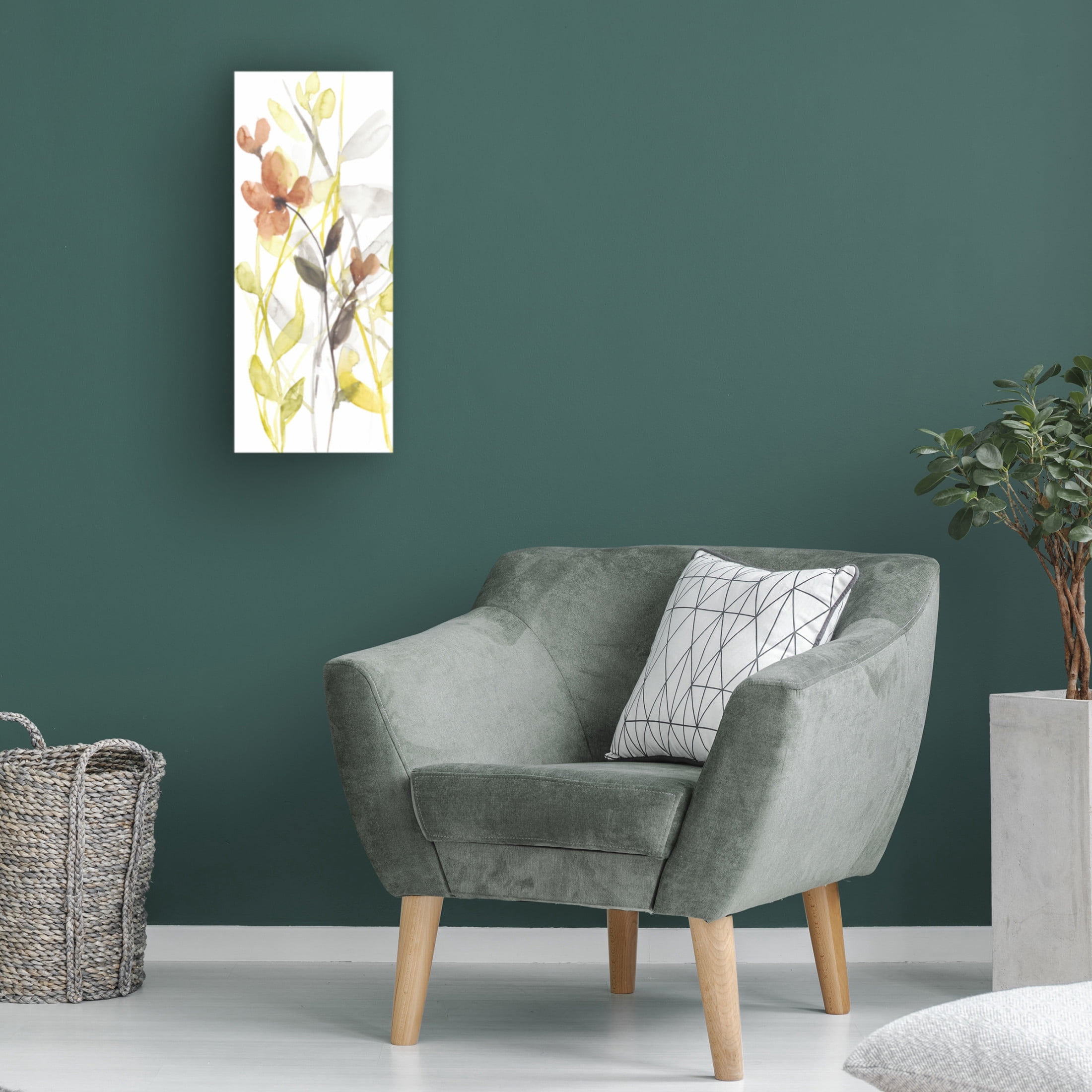 Canvas Wall Art - Jennifer Goldberger 'Flowers of the Earth I' Wall Art for Living Room, Bedroom, or Office Décor by Trademark Fine Art - 20 x 47 Inches