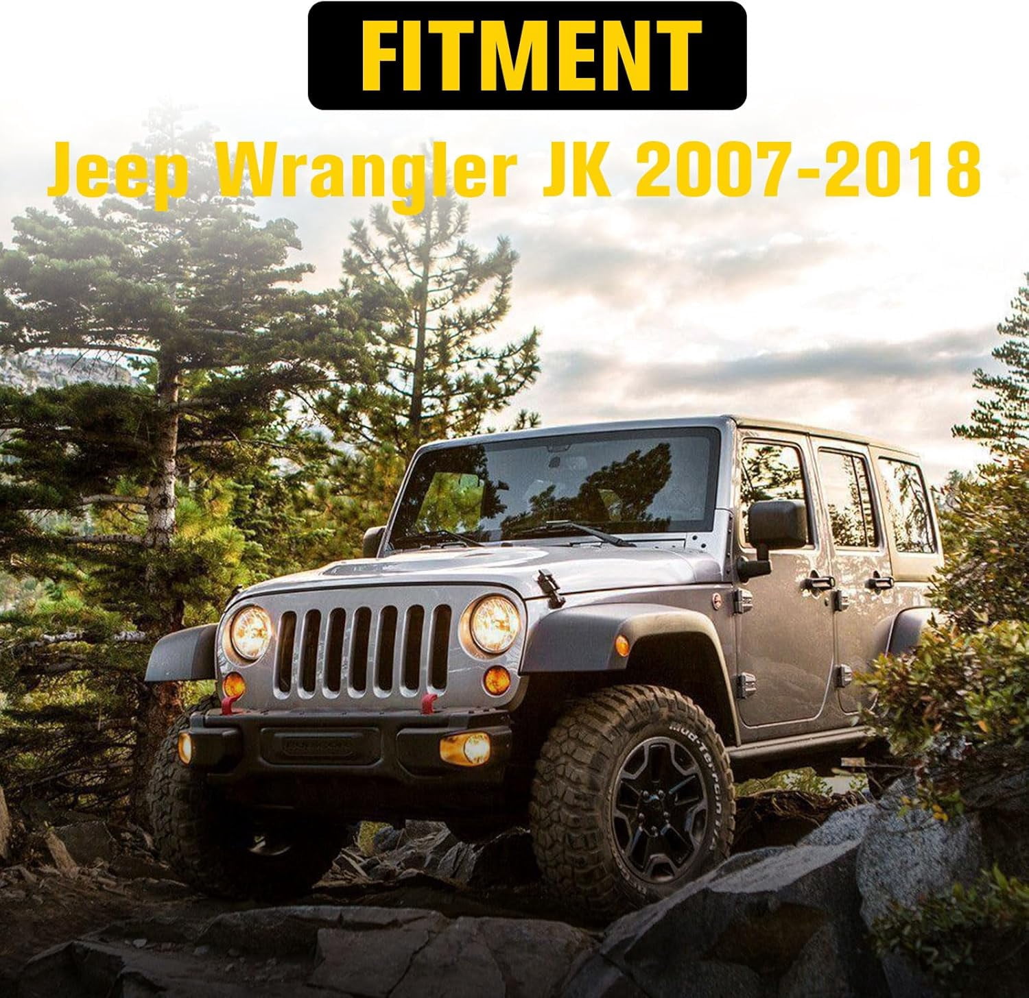 Heavy Duty Mud Flaps for  Wrangler JK 2007-2018 - Black Splash Guards Set with Hardware