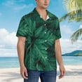 thumbnail image 2 of Lsque Green Leave Fern pattern Hawaiian Shirt for Men, Unisex Summer Beach Casual Short Sleeve Button Down Shirts-Small, 2 of 9
