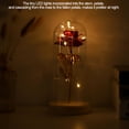 thumbnail image 2 of BRI Luz LED de flor de rosa preservada con cubierta de vidrio Base de madera Boda de San Valentín Rojo, 2 of 10