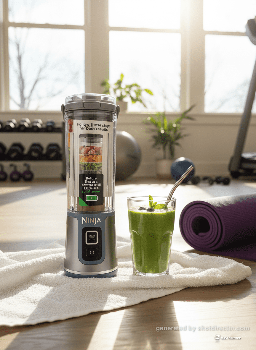 Restored Ninja Blast Portable Cordless Blender, 18oz USB-C Rechargeable Smoothie Maker for Shakes, Frozen Fruit & Ice – Travel, Gym, Office, On-The-Go –SILVER/NAVY(Model BC155SNV) (Refurbished)