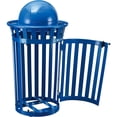 thumbnail image 4 of 36 Gallon Outdoor Steel Recycling Receptacle w/Access Door & Dome Lid, Blue, 4 of 7