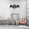 thumbnail image 2 of Craftnamesign Floral Bat Metal Sign with LED Light, Halloween Bat Sign Home Decor, 2 of 5