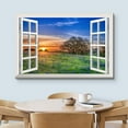 thumbnail image 3 of wall26 Canvas Print Wall Art Window View to Sunrise Over Flower Field Nature Wilderness Photography Realism Rustic Landscape Colorful Multicolor Ultra for Living Room, Bedroom, Office - 24"x36&q, 3 of 5