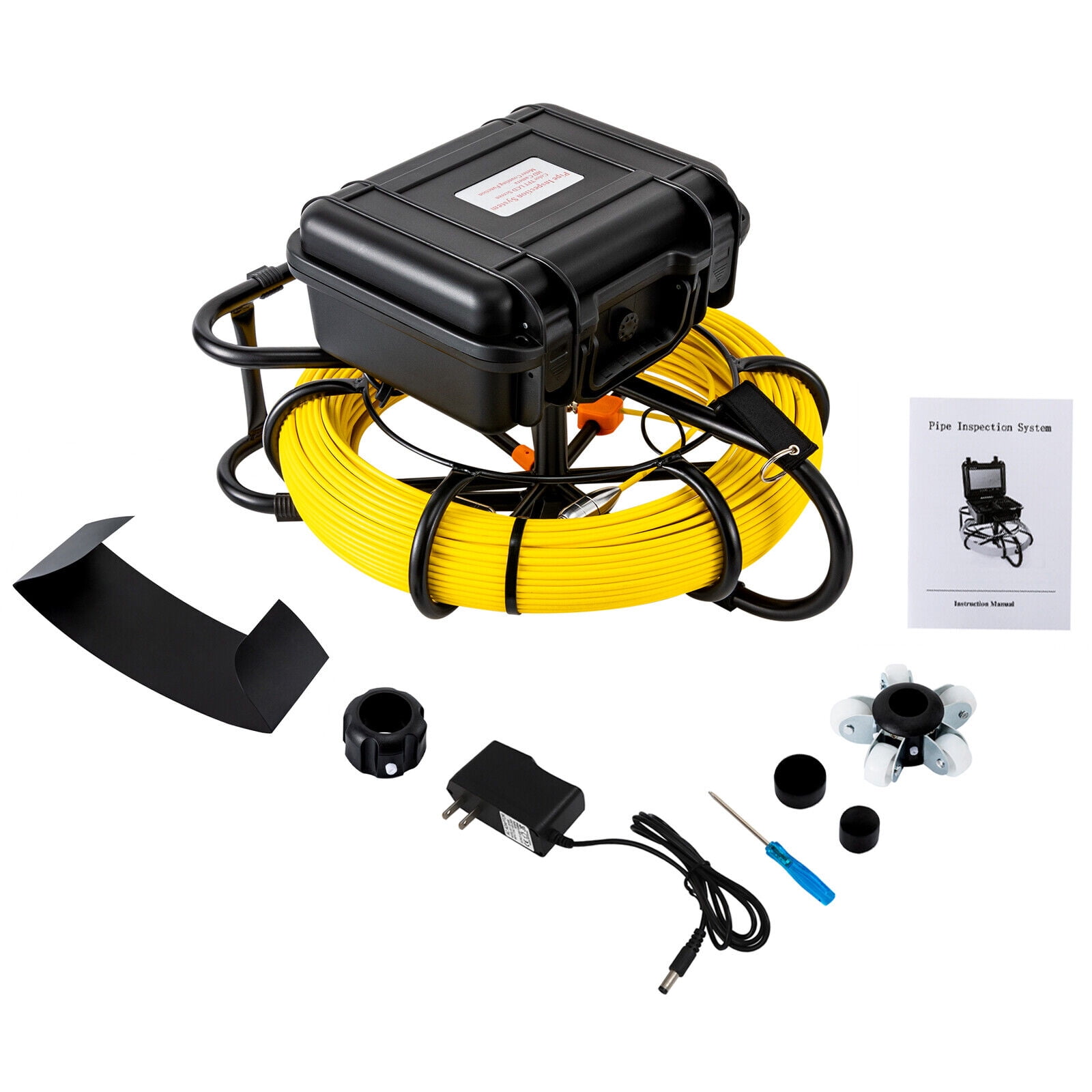 Miumaeov 200ft Industrial Endoscope Camera with Light & 9" LCD Screen + 8GB SD for 2" Dia Pipe Industrial Inspection Mirror System Drain Sewer Camera