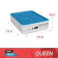 thumbnail image 3 of CL.HPAHKL Comfort Queen Air Mattress with Built in Pump,18" Elevated Durable Mattresses for Camping,Fast&Easy Inflation/Deflation Airbed,Travel Cushion,Carry Bag Included，Blue Double Blow up Bed, 3 of 7