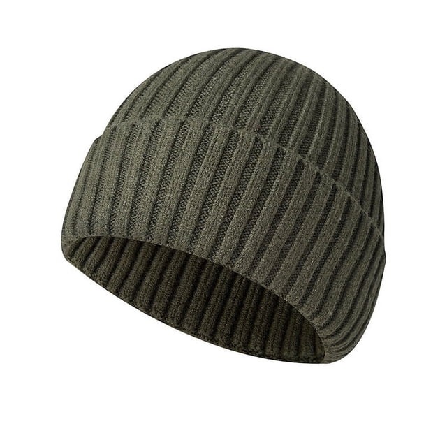 Gorro de punto de invierno para hombres y mujeres, gorro de lana cálido grueso para parejas, gorro con punta cerrada para el frío, gorro informal con reborde