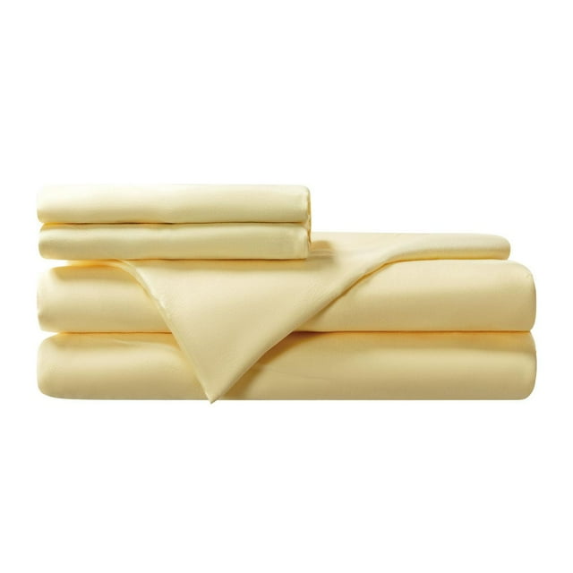 Mainstays Soft, Easy Care, Microfiber Sheet Set Yellow, Twin – Back to School!