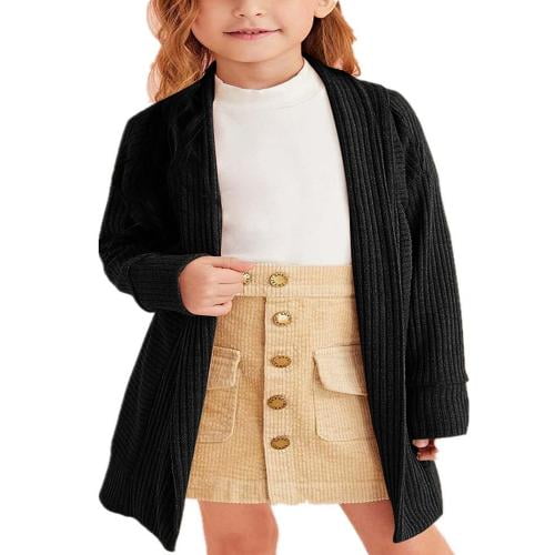 Child Kids Baby Girl Knitted Sweater Long Sleeve Cardigan Coat Jacket Outwear US 
