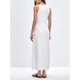 thumbnail image 6 of Women'S Summer and Autumn Long Elegant Versatile Slit Tight Sleeveless Dress White S, 6 of 9
