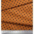 thumbnail image 2 of Soimoi Orange Poly Georgette Fabric Flower Geometric Print Sewing Fabric Yard 42 Inch Wide, 2 of 3