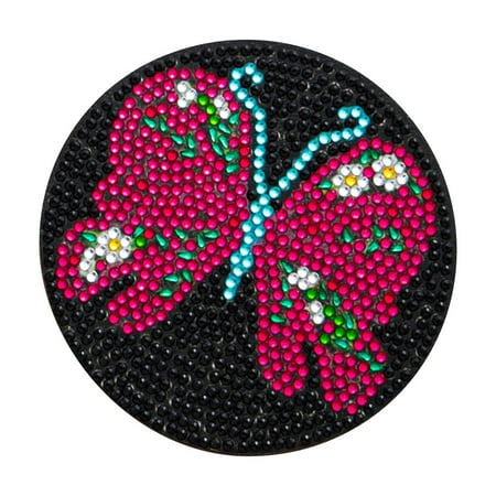 

Aousin DIY Diamond Coaster Handmade Art Butterfly Drink Cup Cushion for Home (AA1082-6)