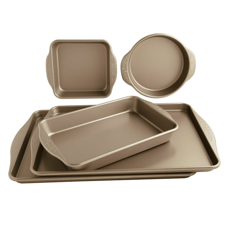 Perlli Baking Sheet 4 Piece Set Nonstick Copper Carbon Steel Oven Bakeware  Kitchen Set with Silicone Grips, Includes 2x 9x13 Cookie Sheets, 9x13