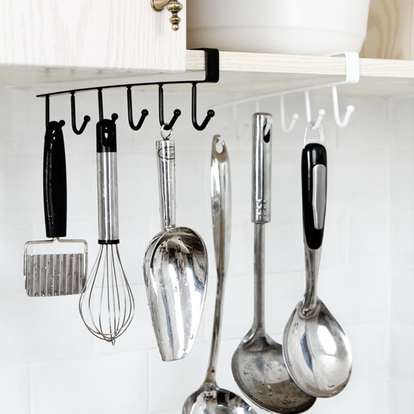 6 Hanging Hooks Metal Under Shelf Mug Cup Cupboard Kitchen Organiser Hanging Rack Holder Organizer Walmart