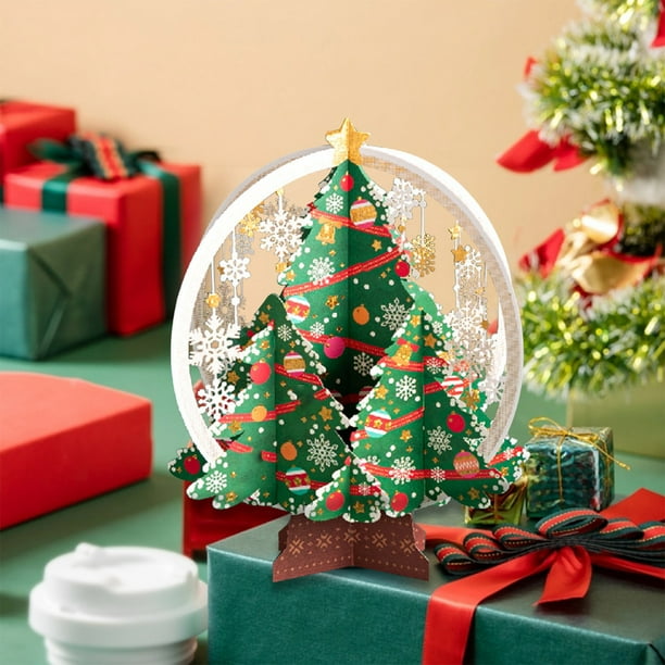Ornamentos de Navidad Verdes Tarjetas de Felicitación de Navidad con Sobres Tarjetas de Navidad Tridimensionales con Sobres Tarjetas de Felicitación de Navidad Ornamento Tarjetas de Navidad con Sobres