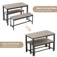 thumbnail image 2 of Aukfa Dining Table Set for 4, Rectangular Kitchen Table W/ 2 Benches for Small Space,Gray, 2 of 8