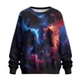 thumbnail image 4 of HELLHERO Lightning Wolf Print Oversized Sweatshirt for Women Long Sleeve Crewneck Pullover Sweatshirt Fall Winter Outfit Clothes Size L, 4 of 7