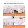 thumbnail image 6 of Pink Spring Floral Wrap Around Bed Skirts for California King Bed 16" Drop,Bed Skirt with Adjustable Elastic Belt Dust Ruffle Bed Valance Summer Botanical Watercolor Vintage Bed Frame Cover, 6 of 7