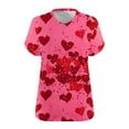 thumbnail image 5 of Gamivast Plus Size Holiday Tops Cute Heart Print Short Sleeve Tunic Goning Out Shirts Casual Loose V-Neck Trendy Blouse Valentine's Day Outfits 2026, 5 of 5