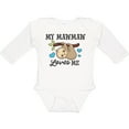 thumbnail image 3 of Inktastic My Mawmaw Loves Me with Sloth and Hearts Boys or Girls Long Sleeve Baby Bodysuit, 3 of 5