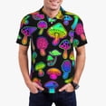 thumbnail image 2 of Balery Bright Mushrooms Printed Men’s Short Sleeve Polo Shirt, Midweight Men's Shirt,Golf Polo shirts -3X-Large, 2 of 8