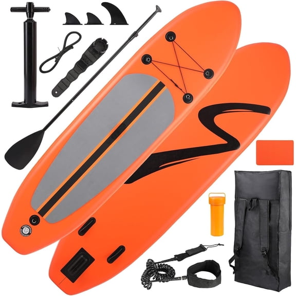 11FT Inflatable Stand Up Paddle Board, 3 Fins Paddleboard with Full SUP Accessories for Skill Levels, Portable Two-Way Hand Pump and Carry Bag, 400LBS
