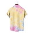 thumbnail image 4 of Ceisia Gradient Print Short Sleeve Button-Down Shirts for Men Slim Fit Casual Summer Beach Tops Yellow XXXXXL Gifts, 4 of 6