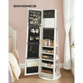 thumbnail image 1 of SONGMICS 360 Degree Swivel Jewelry Cabinet, High Full Length Mirror, Lockable Jewelry Armoire, with Built-in Small Mirror, Rear Storage Shelves, 1 of 7