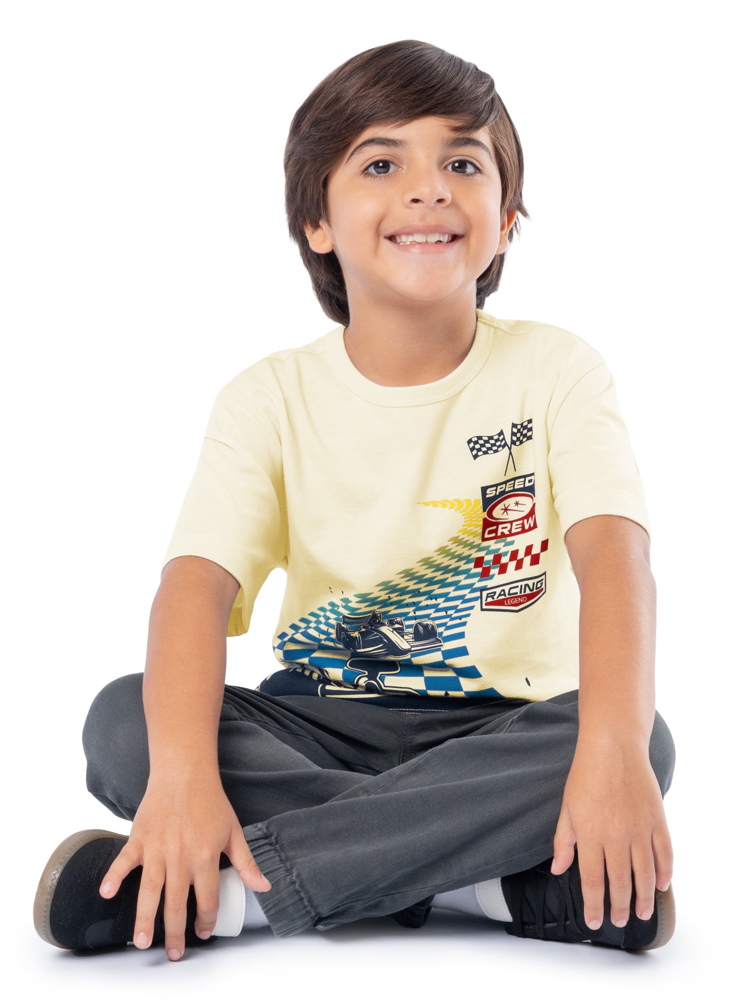 Wonder Nation Boy's Short Sleeve Elevated Graphic T-Shirt, Sizes 4-18 & Husky