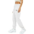thumbnail image 4 of Women's Sweatpants Fleece Lined Baggy Straight Leg Lounge Pants Women Casual Trousers And Trousers Plus Velvet Running Fitness Sports Pants White S, 4 of 4