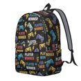 thumbnail image 2 of Game Controller Black Pattern Backpack for School, Cute School Bag with Adjustable Shoulder Straps and Padded Back, 15.7"x11.8"x5.5", 2 of 5