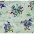 thumbnail image 4 of oneOone Organic Cotton Poplin Twill Fabric Watercolor Leaves & Flower Floral Print Sewing Fabric BTY 42 Inch Wide, 4 of 4