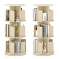 thumbnail image 1 of Costway 2 PCS 3-Tier Rotating Bookshelf 360° Display Rack Dividers & Anti-falling Baffles Natural, 1 of 10