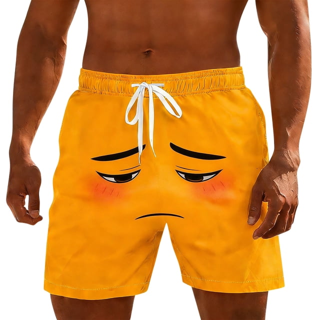 Pantalones Elásticos de Cintura para Hombres, Pantalones Cortos de Natación de Verano de Ocio de Playa con Cordón Y Bolsillos