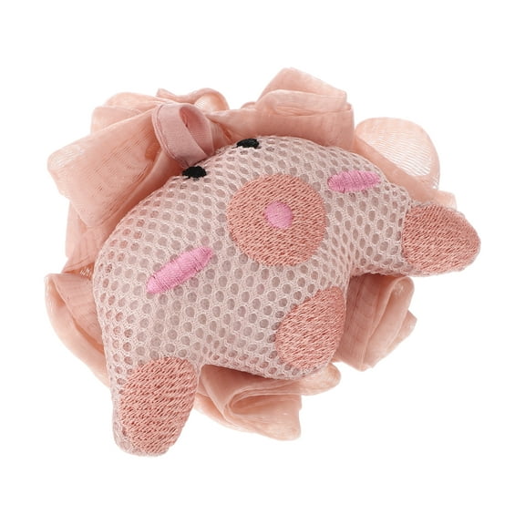 1 Pc Bath Shower Loofah Sponge Body Puffs for Bathroom 5.12"x2.56"x4.33 Pink
