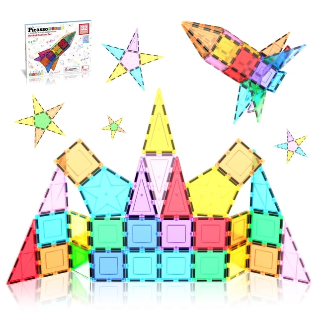Set de bloques de construcción PicassoTiles Rocket Booster 32 piezas