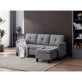 thumbnail image 5 of Pemberly Row Contemporary Polyester Fabric Sectional Sofa in Gray, 5 of 10
