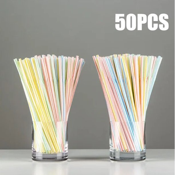 Pajitas de plástico Multicolor para bebidas de cocina, accesorios para cóctel, fiesta de boda, 50-2000 piezas