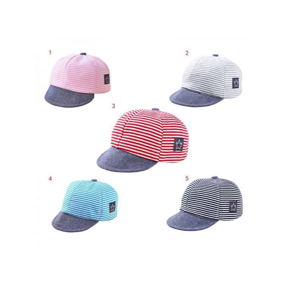 Lavaport Spring Baby Unisex Sport Outdoor Striped Baseball Hat Caps For 0-12M