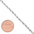 thumbnail image 2 of 2.7mm Rhodium Plated Twisted Singapore Chain Link Bracelet, 7 inches, 2 of 7